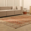 Vintage Isparta Turkish Area Rug 6x10 ft — Red & Beige Floral (No. 60485)