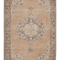 Vintage Isparta Turkish Area Rug 6x10 ft — Beige & Gray Floral (No. 60486)