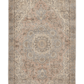 Vintage Isparta Turkish Area Rug 6x10 ft — Beige & Gray Floral (No. 60487)