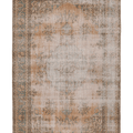 Vintage Isparta Turkish Area Rug 6x9 ft — Beige & Green Floral (No. 60489)