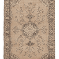 Vintage Isparta Turkish Area Rug 7x10 ft — Beige & Gray Floral