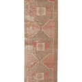 Vintage Malatya Turkish Runner Rug 4x13 ft — Brown & Beige Geometric