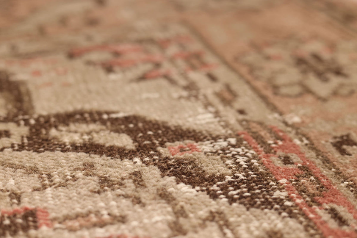 Vintage Isparta Turkish Area Rug 6x10 ft — Beige & Brown Floral