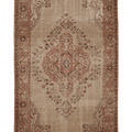 Vintage Isparta Turkish Area Rug 6x10 ft — Beige & Brown Floral