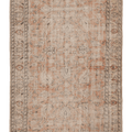 Vintage Isparta Turkish Area Rug 6x9 ft — Orange & Beige Floral