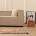 Vintage Isparta Turkish Runner Rug 4x15 ft — Orange & Blue Floral