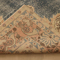 Vintage Isparta Turkish Area Rug 6x9 ft — Blue & Beige Floral