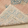 Vintage Isparta Turkish Area Rug 4x8 ft — Brown & Blue Floral