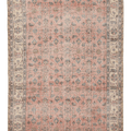 Vintage Isparta Turkish Area Rug 5x8 ft — Orange Floral (No. 60601)