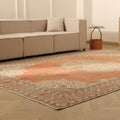Vintage Isparta Turkish Area Rug 7x11 ft — Pink & Beige Floral