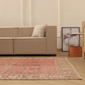 Vintage Isparta Turkish Area Rug 6x10 ft — Red & Beige Floral
