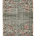 Vintage Isparta Turkish Area Rug 6x9 ft — Green & Pink Distressed