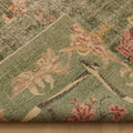 Vintage Isparta Turkish Area Rug 6x9 ft — Green & Pink Distressed