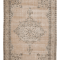 Vintage Isparta Turkish Area Rug 6x10 ft — Beige Floral