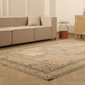 Vintage Isparta Turkish Area Rug 6x10 ft — Beige Floral