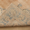 Vintage Isparta Turkish Area Rug 6x9 ft — Beige & Blue Floral (No. 60675)