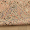 Vintage Manisa Turkish Area Rug 5x8 ft — Beige & Pink Distressed