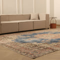 Vintage Isparta Turkish Area Rug 7x11 ft — Blue & Pink Distressed