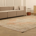 Vintage Manisa Turkish Area Rug 6x10 ft — Orange & Beige Distressed
