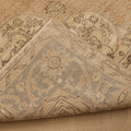 Vintage Isparta Turkish Area Rug 7x10 ft — Beige & Brown Floral (No. 60685)