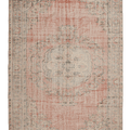 Vintage Manisa Turkish Area Rug 6x10 ft — Pink & Beige Distressed