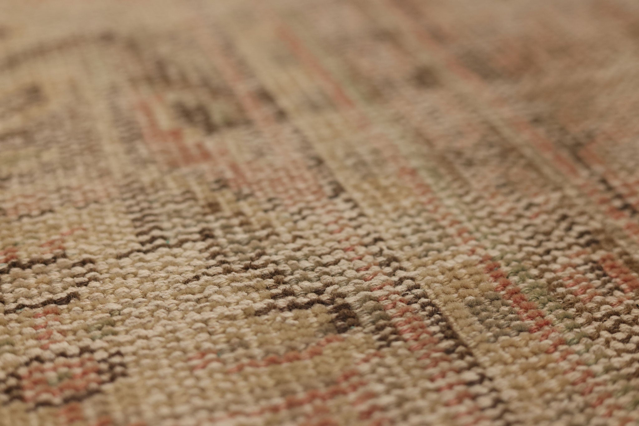 Vintage Manisa Turkish Area Rug 7x9 ft — Red & Beige Distressed