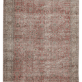 Vintage Isparta Turkish Area Rug 7x10 ft — Red & Beige Distressed