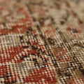 Vintage Isparta Turkish Area Rug 7x10 ft — Red & Beige Distressed
