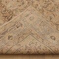 Vintage Isparta Turkish Area Rug 6x9 ft — Beige & Brown Floral (No. 60702)