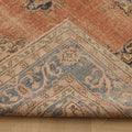 Vintage Isparta Turkish Area Rug 7x9 ft — Pink & Blue Distressed