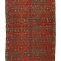 Vintage Malatya Turkish Area Rug 5x9 ft — Red & Brown Floral