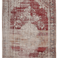 Vintage Manisa Turkish Area Rug 8x11 ft — Red & Beige Distressed