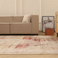 Vintage Manisa Turkish Area Rug 8x11 ft — Red & Beige Distressed