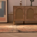 Vintage 3x13 ft Turkish runner rug in orange and brown with geometric patterns, handwoven from wool and cotton.
