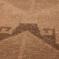 Vintage Malatya Turkish runner rug in wool and cotton with orange and brown geometric patterns.