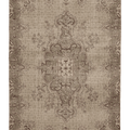 Vintage Isparta Turkish Area Rug 7x10 ft — Beige & Green Floral