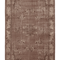 Vintage Isparta Turkish Area Rug 6x9 ft — Brown & Beige Floral