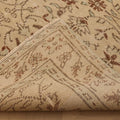 Vintage Isparta Turkish Area Rug 5x9 ft — Beige & Brown Floral