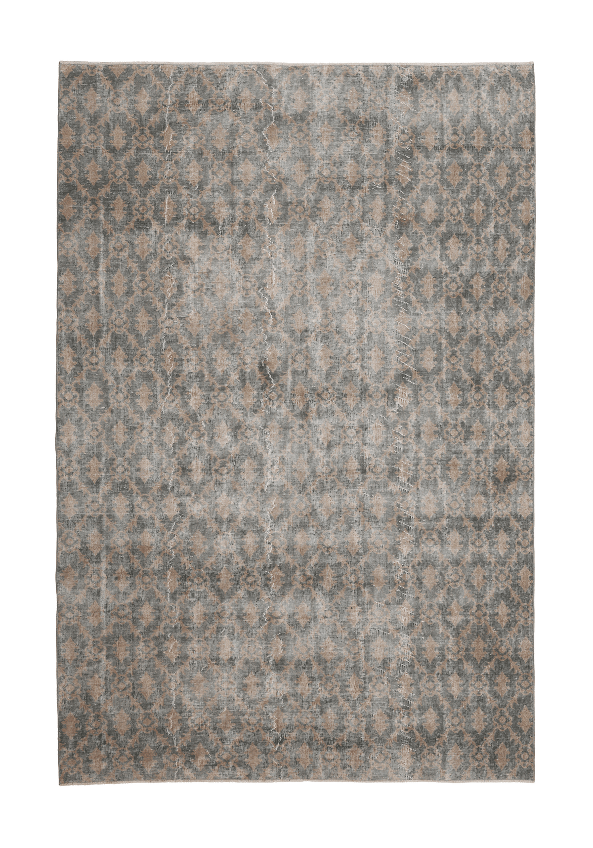 Vintage Isparta Turkish Area Rug 6x10 ft — Green & Beige Floral (No. 60798)