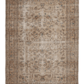 Vintage Isparta Turkish Area Rug 6x9 ft — Beige Floral (No. 60802)