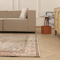 Vintage Isparta Turkish Area Rug 6x9 ft — Brown Floral (No. 60807)