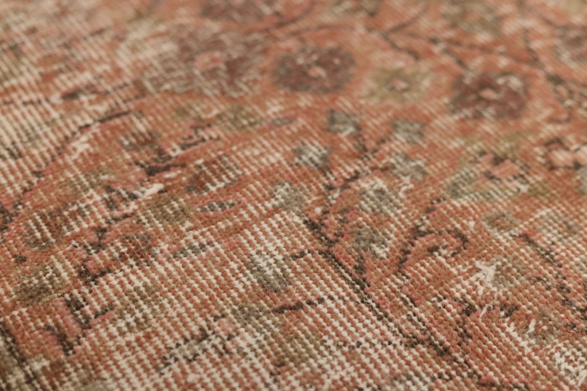 Vintage Isparta Turkish Area Rug 6x10 ft — Orange Floral (No. 60810)