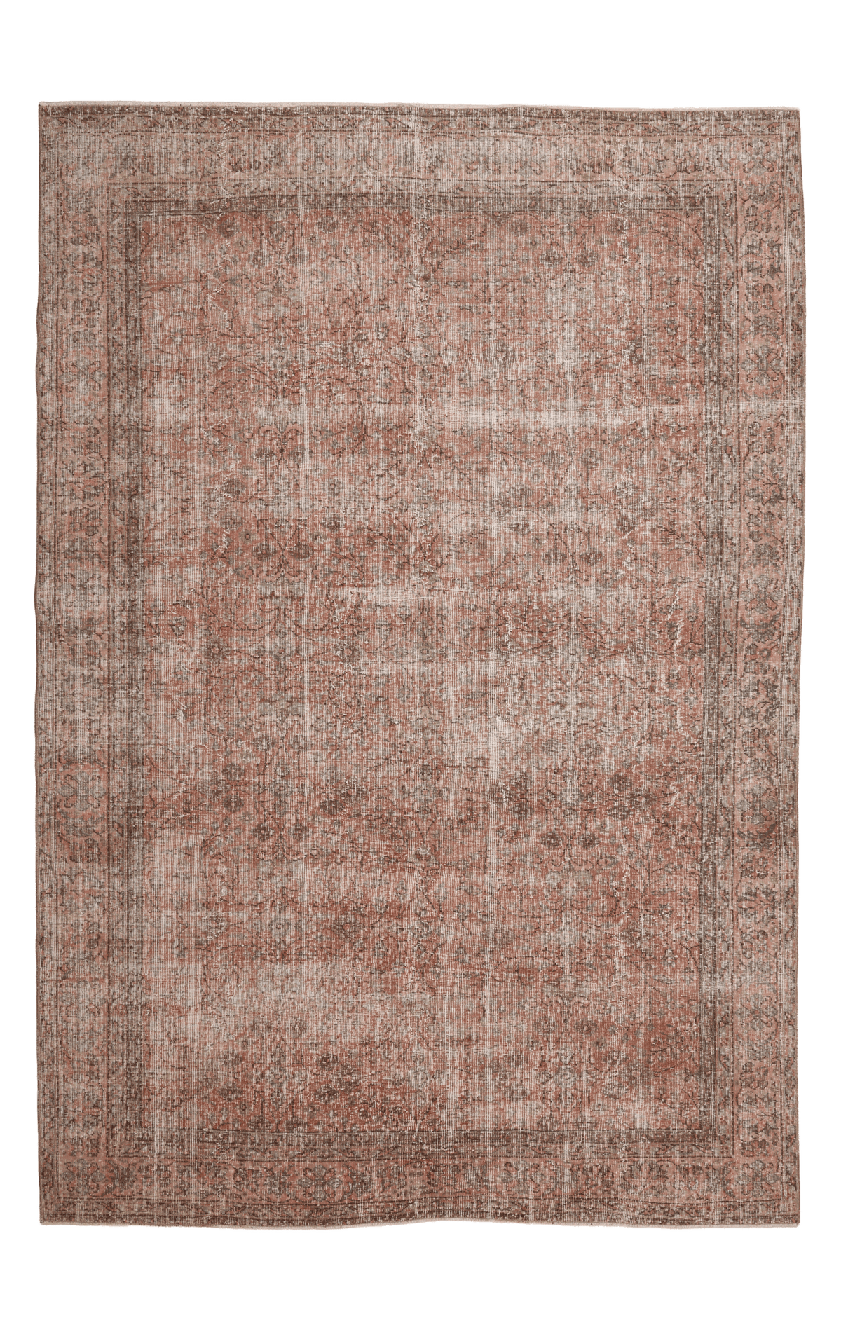 Vintage Isparta Turkish Area Rug 6x10 ft — Orange Floral (No. 60810)