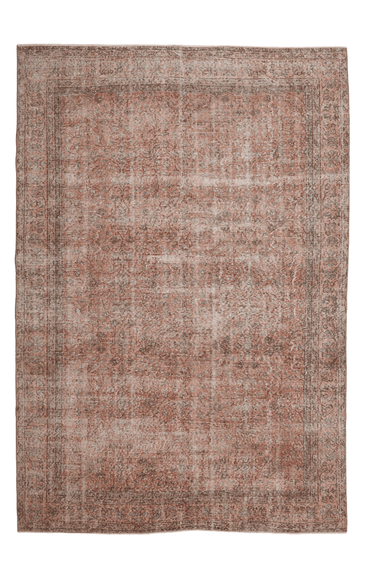 Vintage Isparta Turkish Area Rug 6x10 ft — Orange Floral (No. 60810)