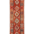 Vintage Southeastern Persian Style Kilim Runner Rug 3x9 ft — Red & Orange Geometric