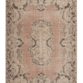 Vintage Isparta Turkish Area Rug 6x9 ft — Brown & Beige Floral (No. 60826)
