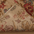 Vintage Isparta Turkish Runner Rug 3x6 ft — Beige & Red Floral