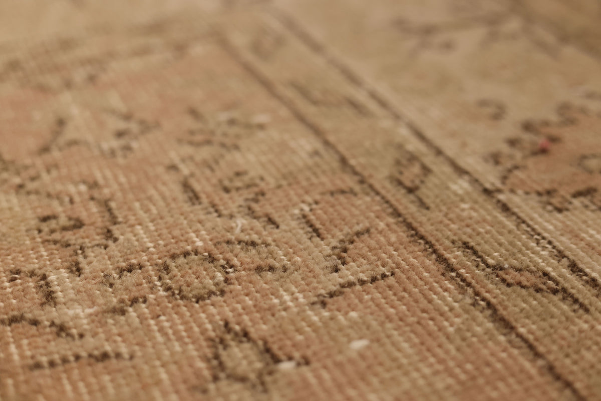 Vintage Isparta Turkish Area Rug 6x10 ft — Beige & Brown Floral (No. 60843)