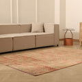 Vintage Malatya Turkish Area Rug 5x8 ft — Red & Beige Geometric