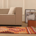 Vintage Southeastern Persian Style Runner Rug 3x12 ft — Orange & Brown Geometric
